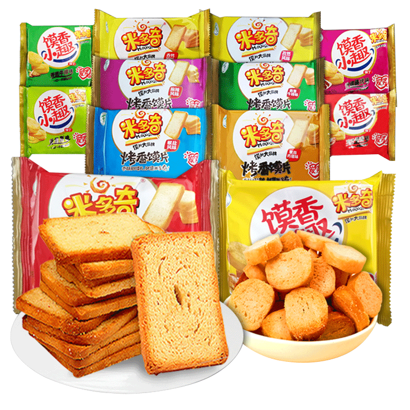 米多奇烤香饃片 健康美味，一箱盡享休閑早餐與年貨零食